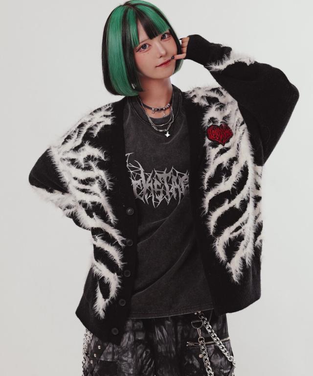 バックステージパス（backstagepass）/CRIMSON GHOST CARDI(クリムゾン ゴースト カーディ)ジャガード オーバーサイズ