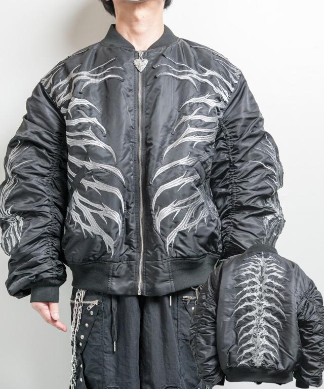 バックステージパス（backstagepass）/CRIMSON GHOST MA−1(クリムゾンゴーストMA−1)ボーン刺繍 MA−1