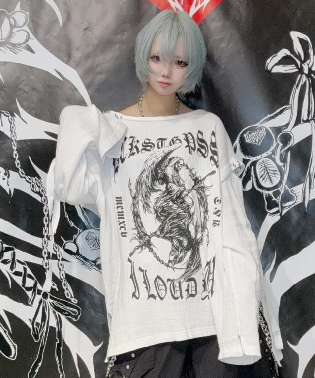 バックステージパス（backstagepass）/DUALITY(デュアリティー)ロゴプリント オーバーサイズ ロンT