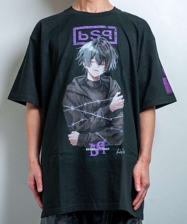 バックステージパス（backstagepass）/【黒野京×BACKSTAGE PASS コラボ】BARBED ピグメント加工 オーバーサイズ Tシャ