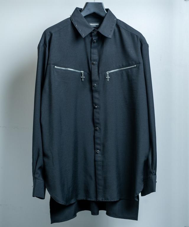 バックステージパス（backstagepass）/BARBED WIRE(バーベッド ワイヤー)トロミ スタッズ ビッグシャツ_15