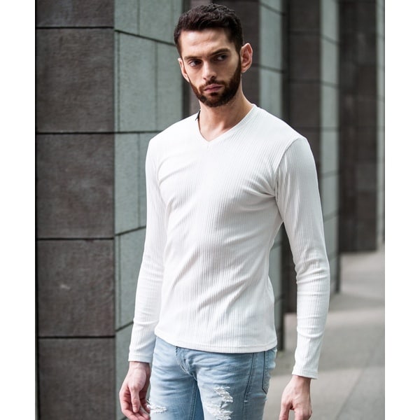 バッファローボブズ(Buffalo Bobs)/RHONE(ローヌ)針抜きテレコ Vネック ロンTの通販は 5,512円