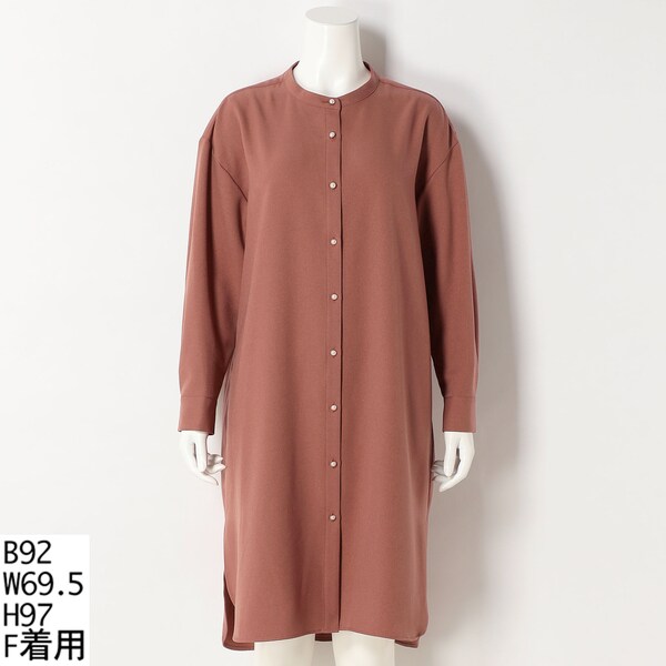 ラ・クープ/パール釦バンドカラーワンピース