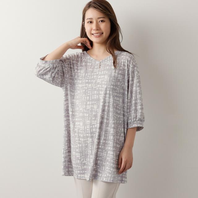 ラ・クープ（LACOUPE）/強撚スムースVネックチュニック
