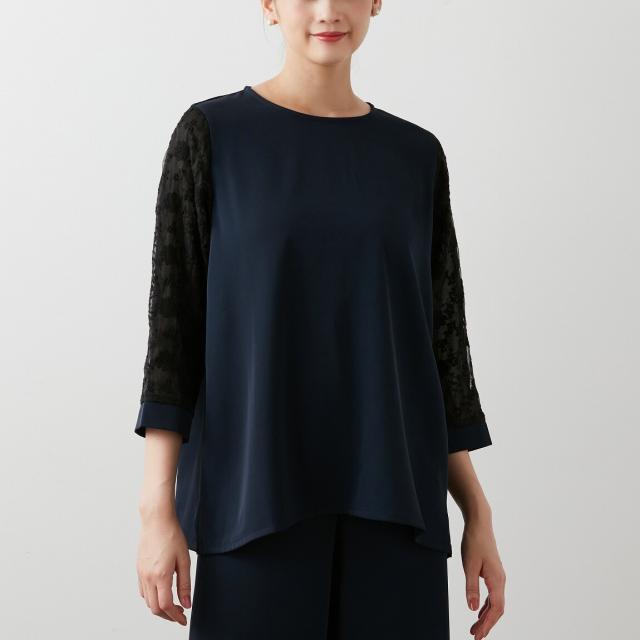 ラ・クープ（LACOUPE）/シアーレース切り替えブラウス ラ・クープ（LACOUPE）/シアーレース切り替えブラウス