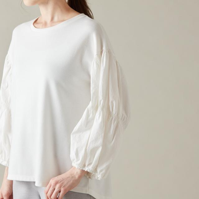 ラ・クープ（LACOUPE）/[ 洗える ] 袖シャーリングカットソー