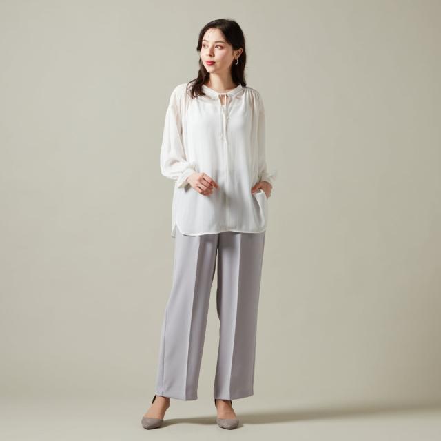 ラ・クープ（LACOUPE）/ウエスト総ゴムクリースパンツ