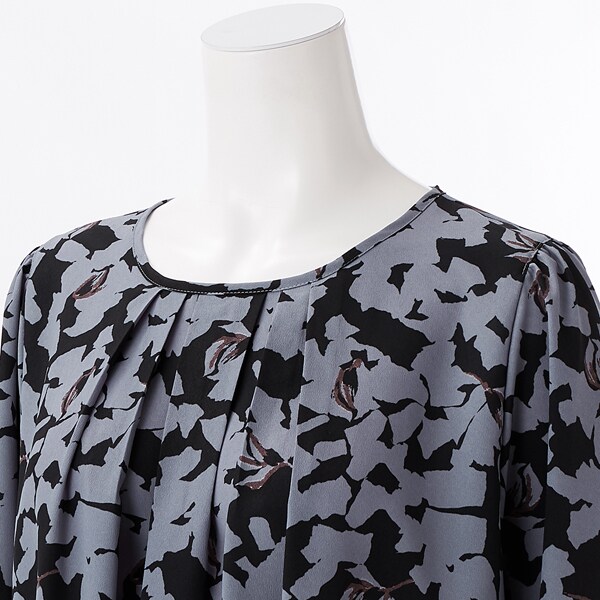 ラ・クープ] 洗える 花柄タック入りチュニック ラ・クープ（LACOUPE