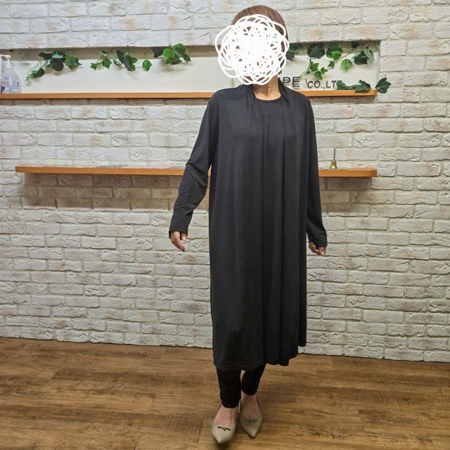 ラ・クープ（LACOUPE）/長袖タックドレープワンピース 冠婚葬祭 礼服対応