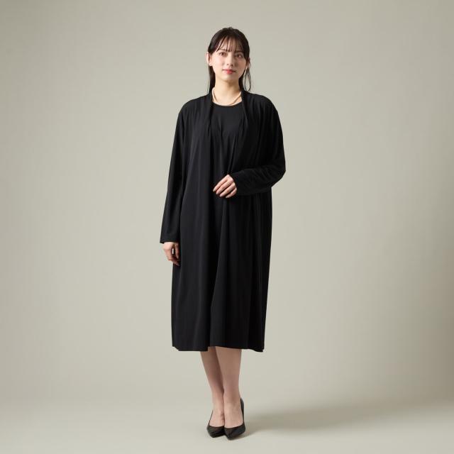 ラ・クープ（LACOUPE）/長袖タックドレープワンピース 冠婚葬祭 礼服対応