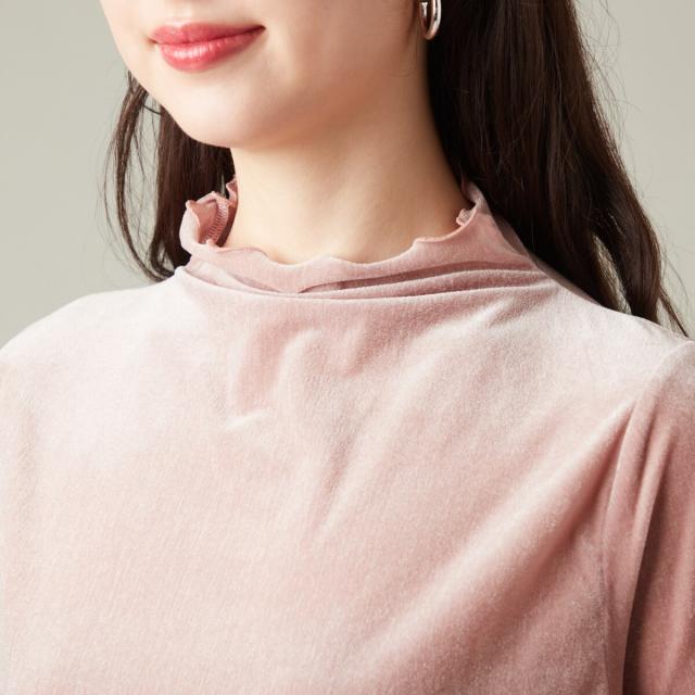 ラ・クープ（LACOUPE）/ボトルネックメローベロアカットソー 【日本製】 ラ・クープ（LACOUPE）/ボトルネックメローベロアカットソー 【日本製