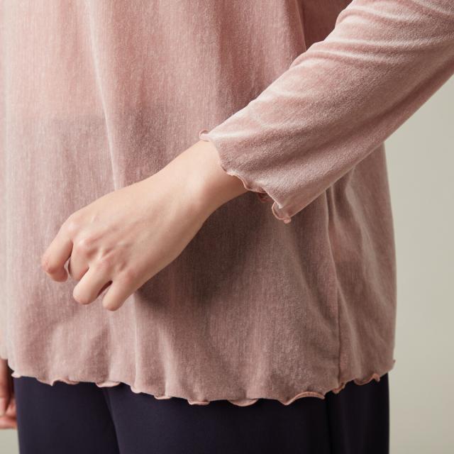 ラ・クープ（LACOUPE）/ボトルネックメローベロアカットソー 【日本製