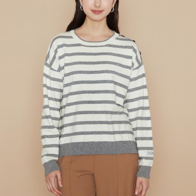ラ・クープ（LACOUPE）/ボーダー柄刺繍入りニットプルオーバーの通販は 7,758円