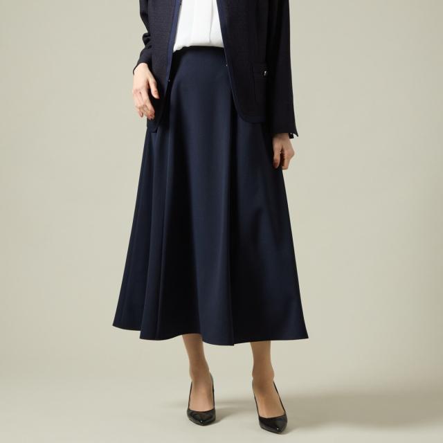 ラ・クープ（LACOUPE）/【ウエストゴム】無地セミフレアースカート ラ・クープ（LACOUPE）/【ウエストゴム】無地セミフレアースカート