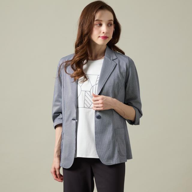 ラ・クープ（LACOUPE）/【洗える】7分袖カジュアルジャケット  【日本製】