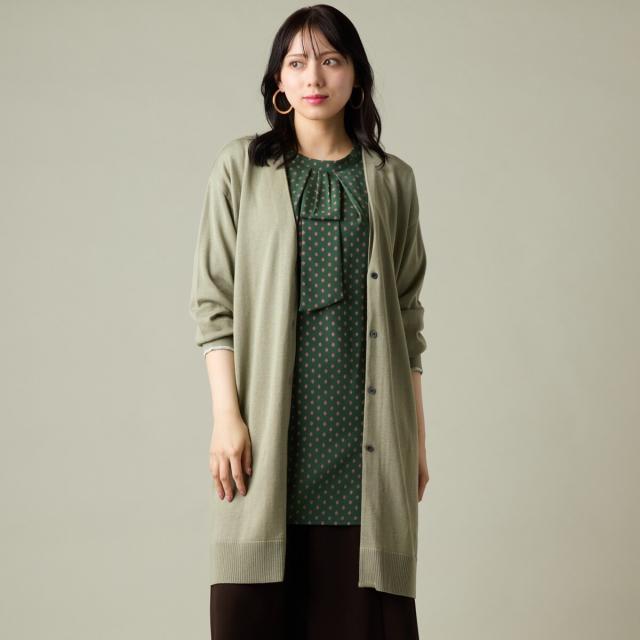 ラ・クープ（LACOUPE）/【洗える】V開きボタンロングカーディガン　【日本製】