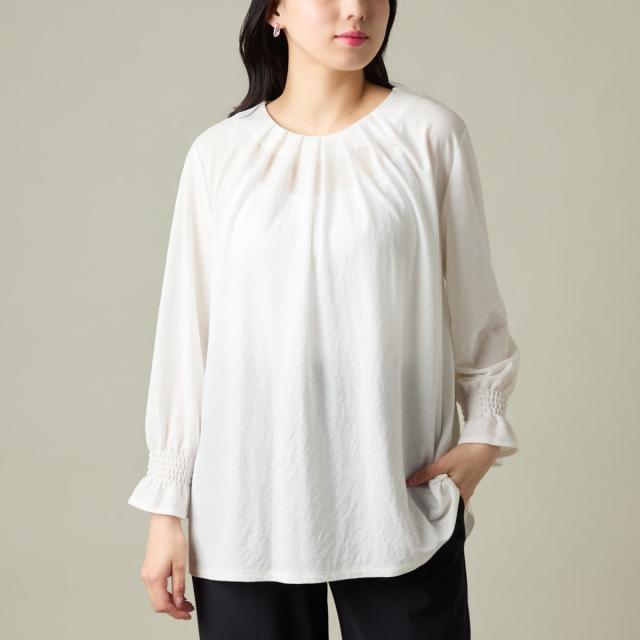 ラ・クープ（LACOUPE）/【洗える】カットソー感覚で着られるストレスフリーブラウス