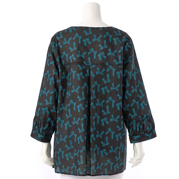 ラ・クープ（LACOUPE）/【洗える】リボン柄コットンブラウス 【日本