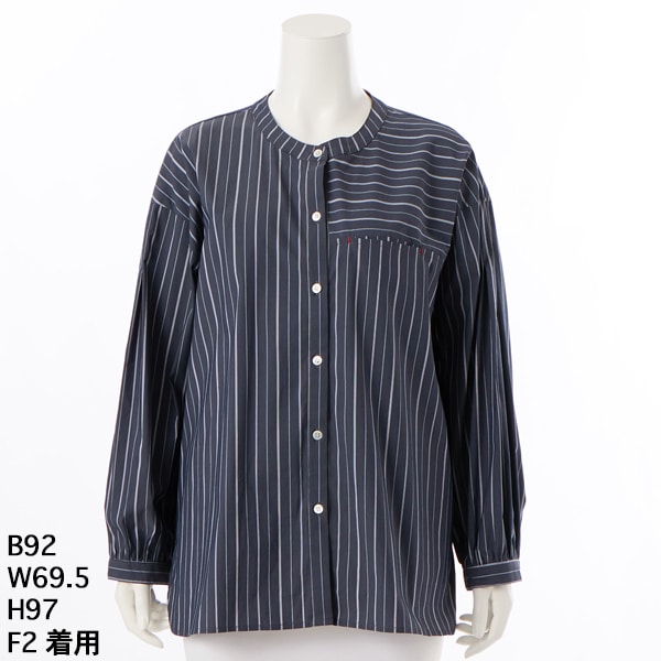 ラ・クープ（LACOUPE）/【洗える】ストライプシャツブラウス