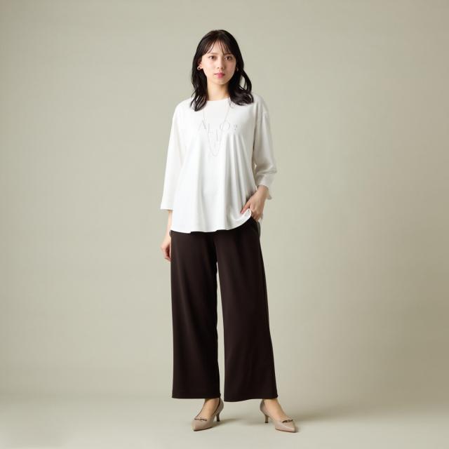 ラ・クープ（LACOUPE）/【洗える】”ALLO”ロゴ入り7分袖Tシャツ