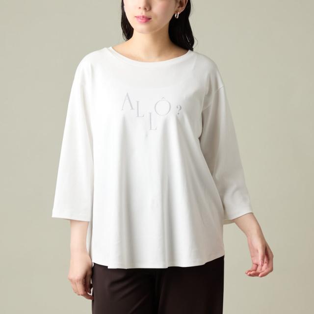 ラ・クープ（LACOUPE）/【洗える】”ALLO”ロゴ入り7分袖Tシャツ