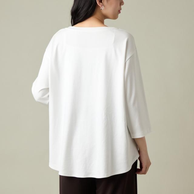 ラ・クープ（LACOUPE）/【洗える】”ALLO”ロゴ入り7分袖Tシャツ