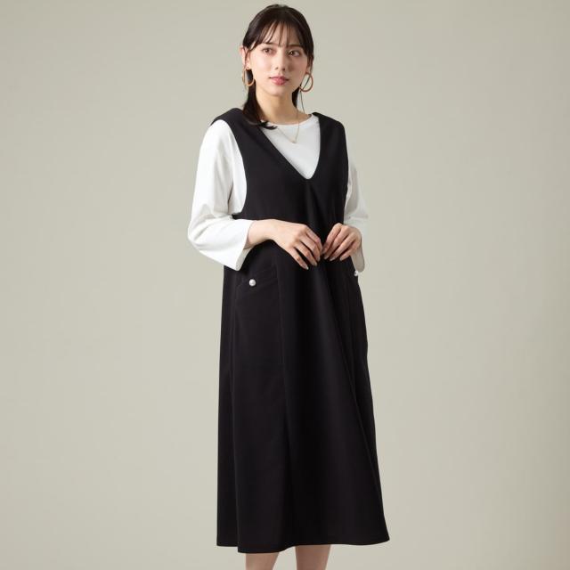 ラ・クープ（LACOUPE）/【洗える】Vネックジャンパースカート