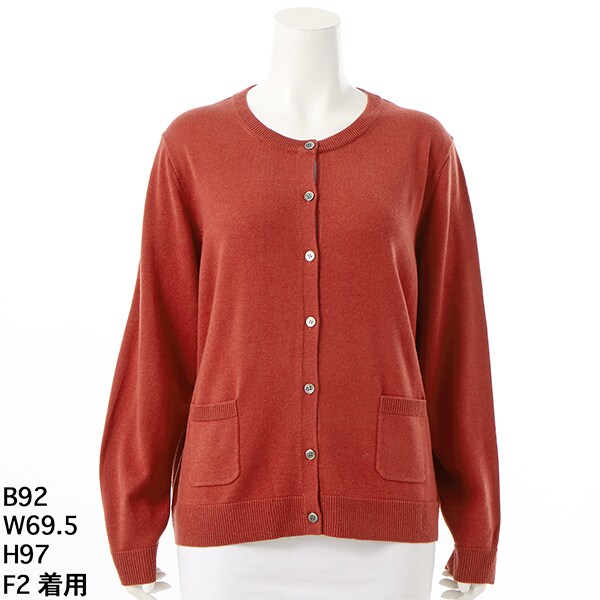 ラ・クープ（LACOUPE）/【洗える】12Gウール混丸首ニットカーディガン