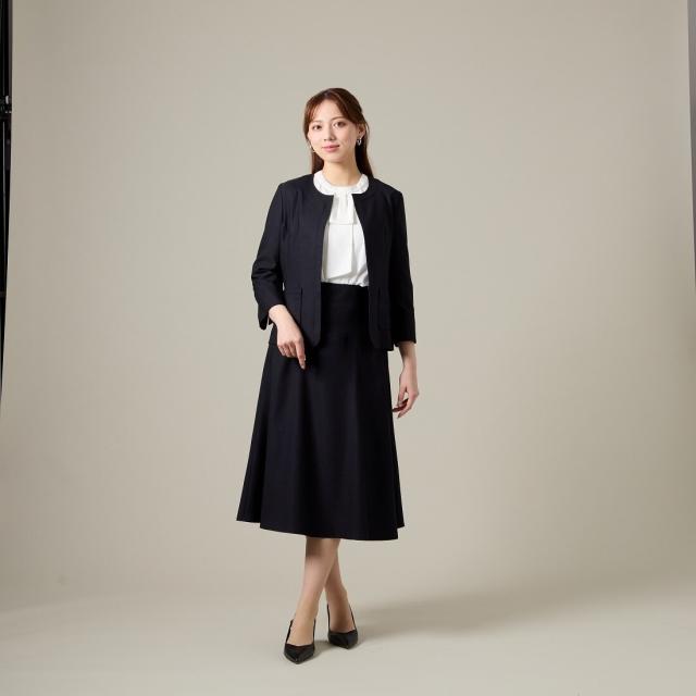 ラ・クープ（LACOUPE）/LACOUPE 　防シワフレアスカート　ノーカラーセットアップ対応_6