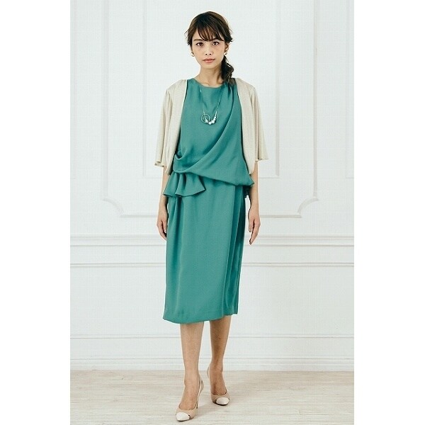 ラ・クープ（LACOUPE）/【大きいサイズ】サイドドレープワンピースドレス