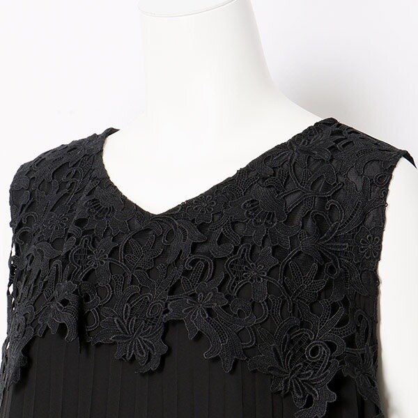 ラ・クープ/【Lから6Lサイズ展開】レースプリーツワンピース