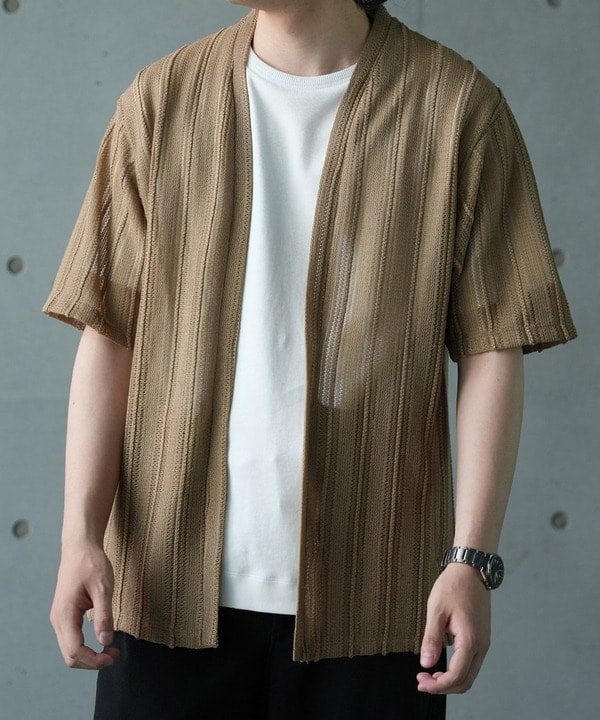 ユニオンステーション（UNION STATION）/*WEB限定　シアジャガード ストライプカーディガン