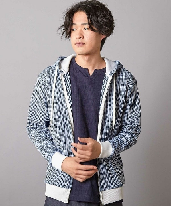 ユニオンステーション（UNION STATION）/ワッフルニット ジップアップパーカー