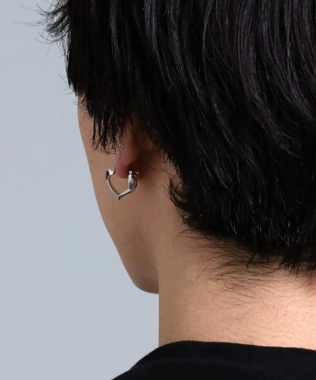 百獣の王ハート形（LION HEART）/LH for Gift クロッシングピアス/フラグメントハート/しろがね色925