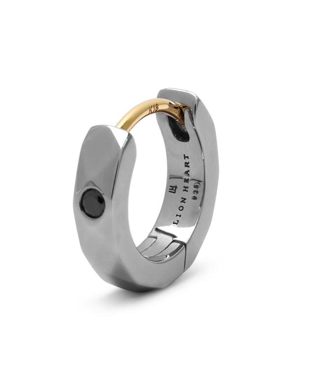 ライオンハート（LION HEART）/LH for Gift カッティングフープピアス/ダイヤモンド/ブラック/シルバー925