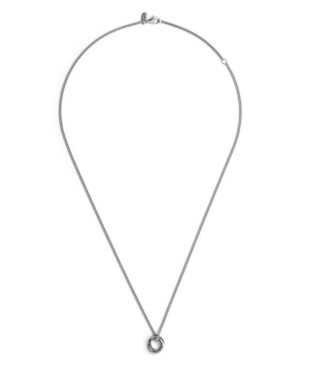 ライオンハート（LION HEART）/LH for Gift ウェーブダブルリングネックレス/喜平チェーン/SV×BK/シルバー925_8