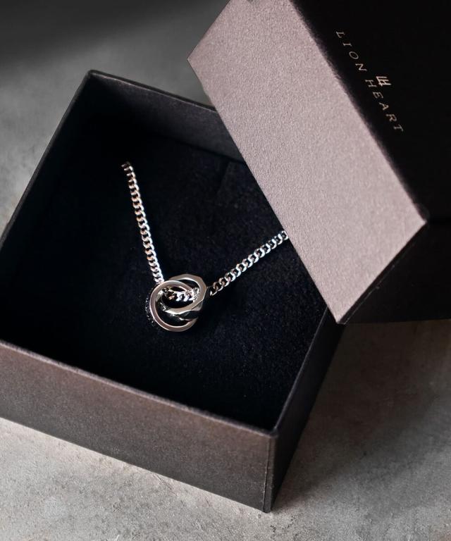 ライオンハート（LION HEART）/【限定展開/限定BOX付き】LH−1ダブルリングネックレス/シグネチャー/ステンレス金アレ対応