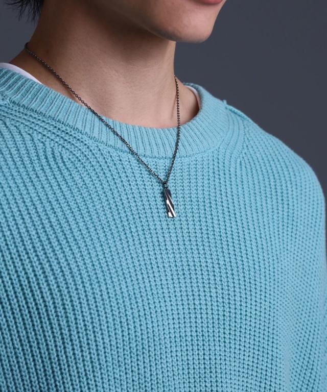 ライオンハート（LION HEART）/LH for Gift ツイストテックプレートネックレス/ブラックメッキ/シルバー925