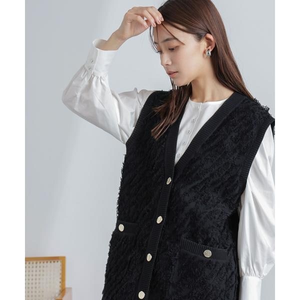 ナノユニバース（NANO universe）/フリンジニットベスト(セットアップ可)