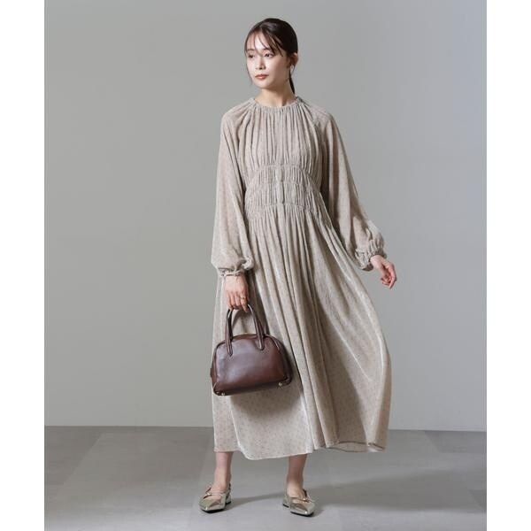 ナノユニバース（NANO universe）/ストライプベロアギャザーワンピース