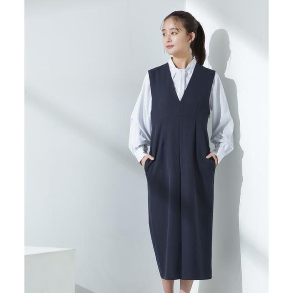 ナノユニバース（NANO universe）/デイリーファンクション Vネックタックワンピース(セットアップ可)