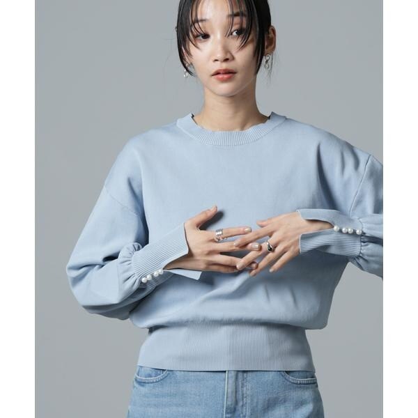 ナノユニバース（NANO universe）/洗濯機洗い可パールスリーブニットトップスの通販は