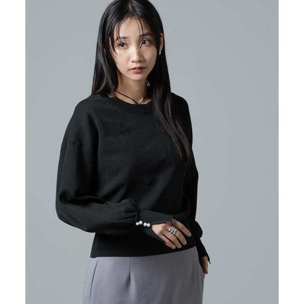 ナノユニバース（NANO universe）/洗濯機洗い可パールスリーブニットトップスの通販は