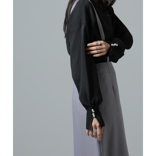 ナノユニバース（NANO universe）/洗濯機洗い可パールスリーブニットトップスの通販は