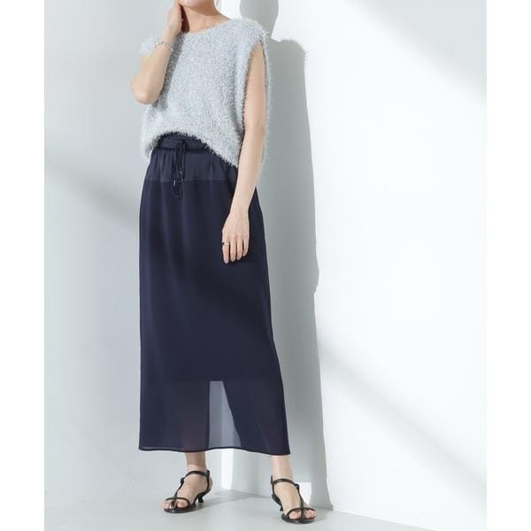 ナノユニバース（NANO universe）/シアーストレッチサテン切り替えスカート