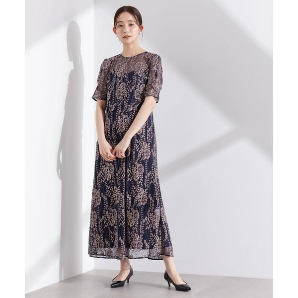 ドレス 配色レースエプロンワンピース「結婚式 二次会 同窓会 謝恩会