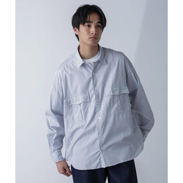 【NEW】ナノユニバース（NANO universe）/PORTER CLASSIC／ROLL UP STRIPE SHIRTの通販は
