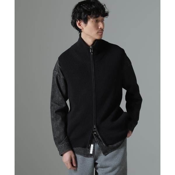 ナノユニバース（NANO universe）/片アゼドライバーズジップニットベスト