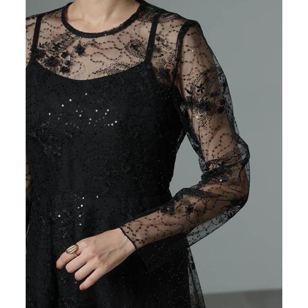 ナノユニバース（NANO universe）/kaene／スパンコールエンブロイダリードレス