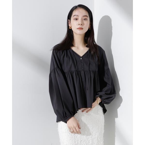 ナノユニバース（NANO universe）/フリルギャザーショートシャツ